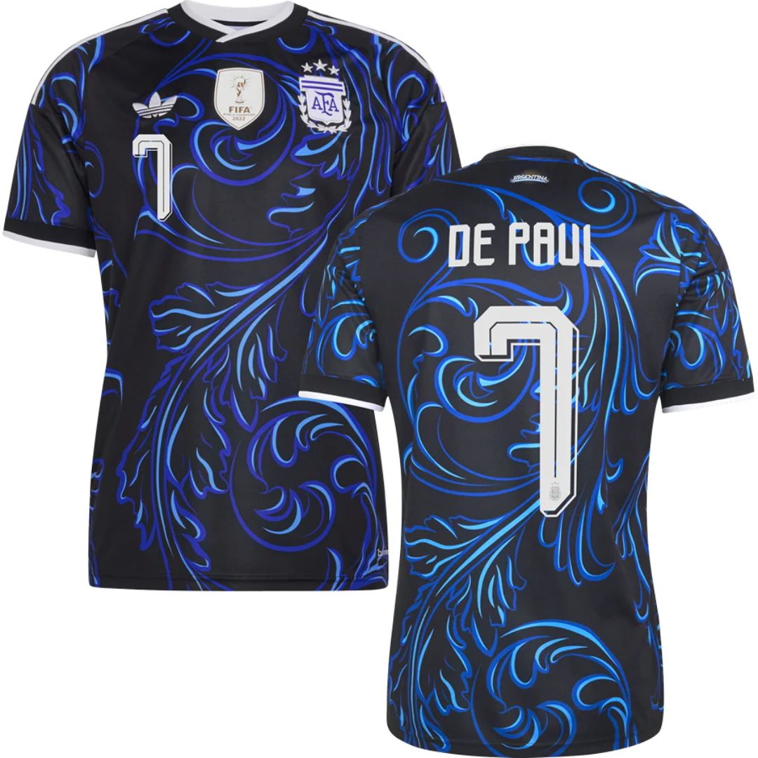 Argentina 2026 World Cup De Paul # 7 Away Jersey