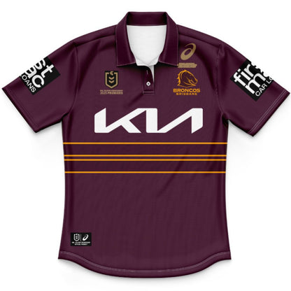 Brisbane Broncos 2025 Kids Premiers Home Polo Shirt