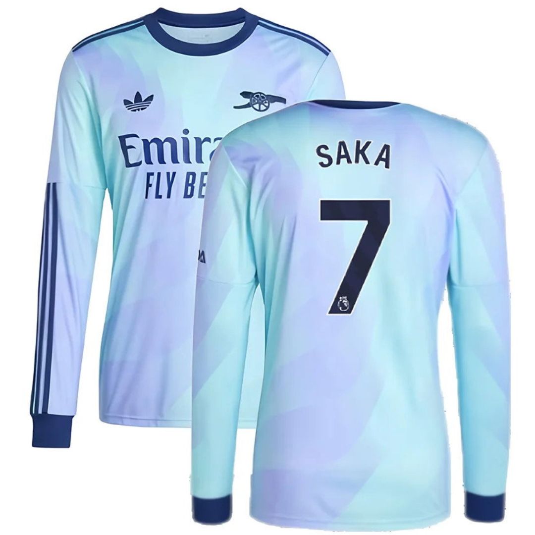 Arsenal Gunners 2024/25 Saka #7 Long Sleeve 3rd Jersey Shirt