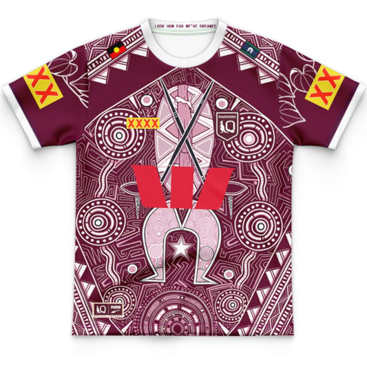 Queensland Maroons 2026 State Of Origin Kids Indigenous Jersey