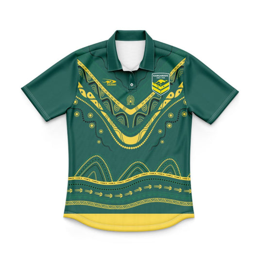 Australia Kangaroos 2024 Kids Indigenous Polo Shirt