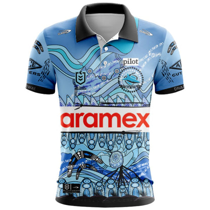 Cronulla Sutherland Sharks 2026 Indigenous Polo Shirt