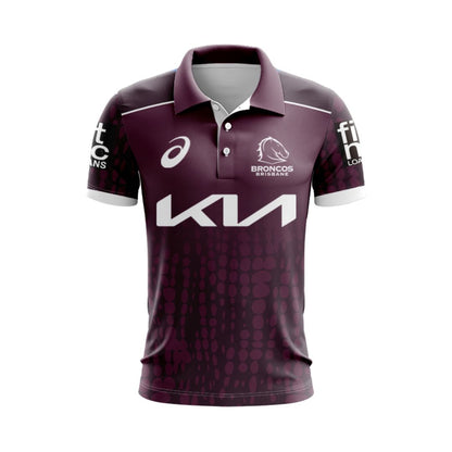 Brisbane Broncos 2025 Maroon Training Polo Shirt