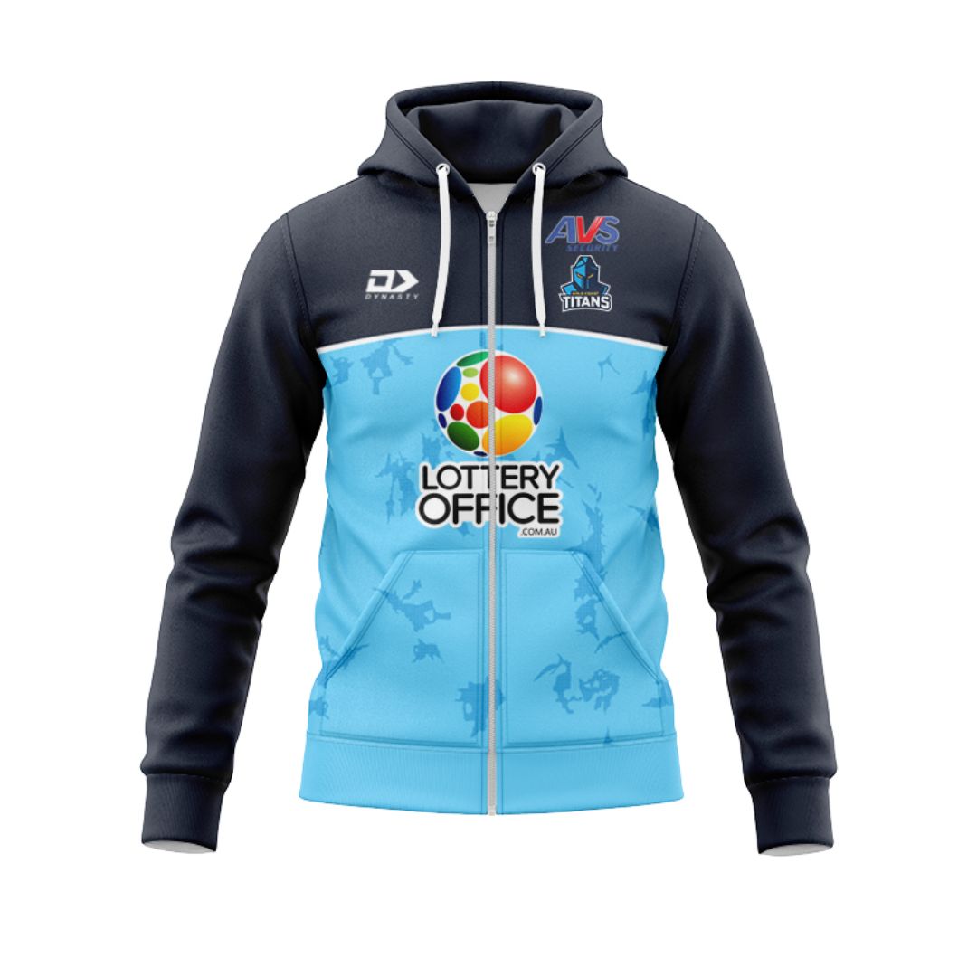 Gold Coast Titans 2025 Kids Cyan Blue Training Hoodie