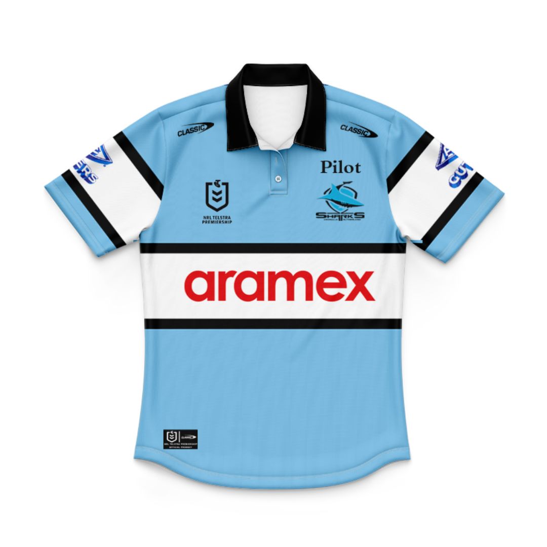 Cronulla Sutherland Sharks 2025 Kids Home Polo Shirt and Shorts Kit