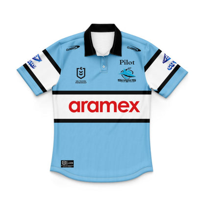 Cronulla Sutherland Sharks 2025 Kids Home Polo Shirt and Shorts Kit