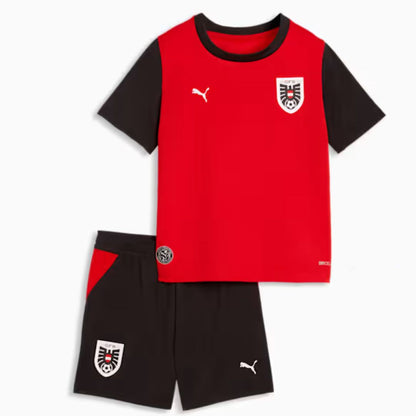 Austria 2026 Kids World Cup Home Jersey Shirt and Shorts Kit