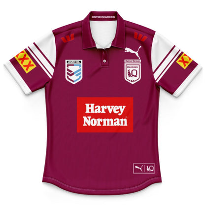 Queensland Maroons 2025 State Of Origin Kids Harvey Norman Polo Shirt