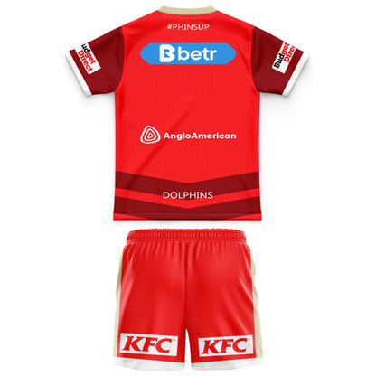 Redcliffe Dolphins 2025 Kids Home Jersey and Shorts Kit