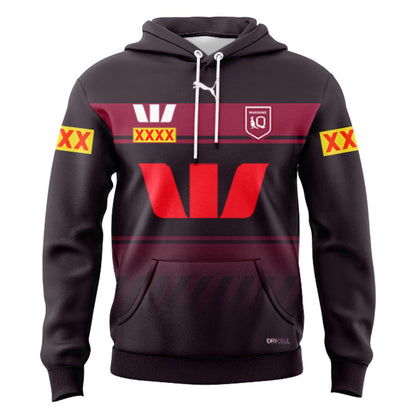 Queensland Maroons 2025 State Of Origin Black Training Hoodie