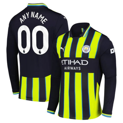 Manchester City 2024/25 Long Sleeve Away Jersey Shirt (Add Your Own Name & Number)