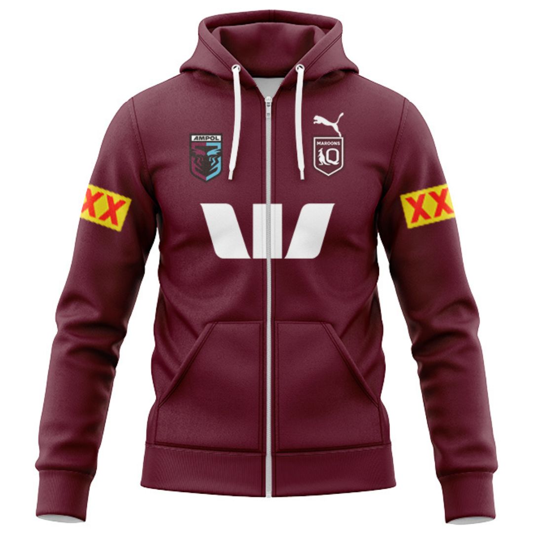 Queensland Maroons 2026 State Of Origin Hoodie with Zipper