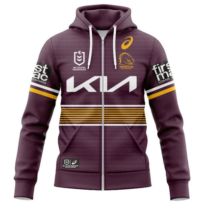 Brisbane Broncos 2022 Home Hoodie with Zipper