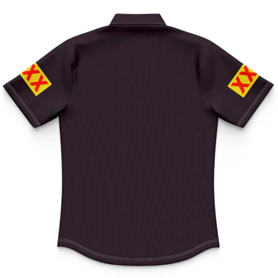 Queensland Maroons 2025 State Of Origin Kids Black Training Polo Shirt