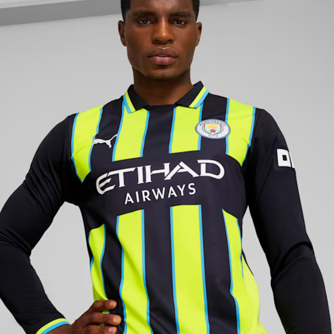 Manchester City 2024/25 Long Sleeve Away Jersey Shirt (Add Your Own Name & Number)