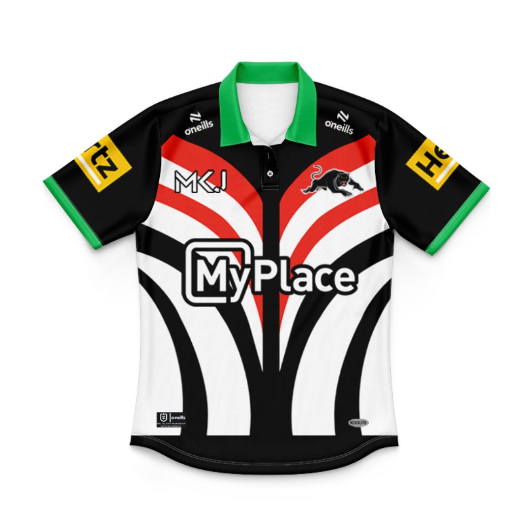 Penrith Panthers 2025 Kids Warm Up Polo Shirt
