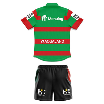 South Sydney Rabbitohs 2025 Kids Away Polo Shirt and Shorts Kit