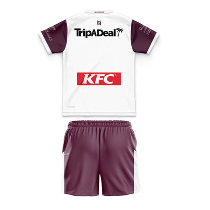 Manly Warringah Sea Eagles 2025 Kids Away Shirt and Shorts Kit