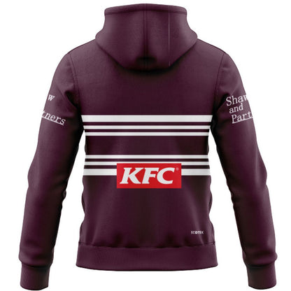 Manly Warringah Sea Eagles 2026 Maroon Training Hoodie with Zipper