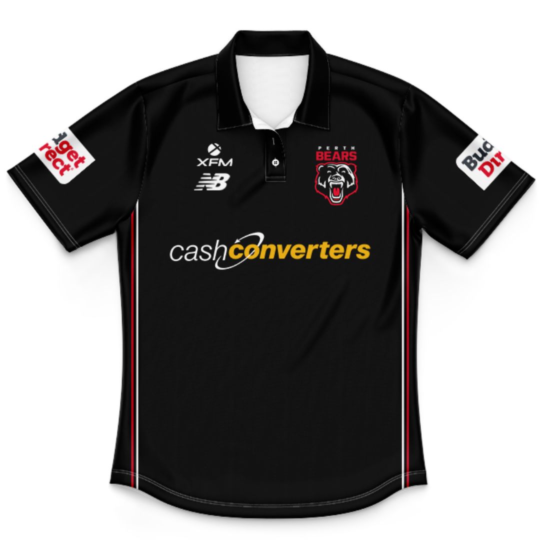 Perth Bears 2027 Kids Black Training Polo Shirt