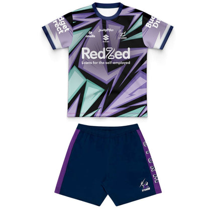 Melbourne Storm 2026 Kids Captains Run Jersey & Shorts Kit