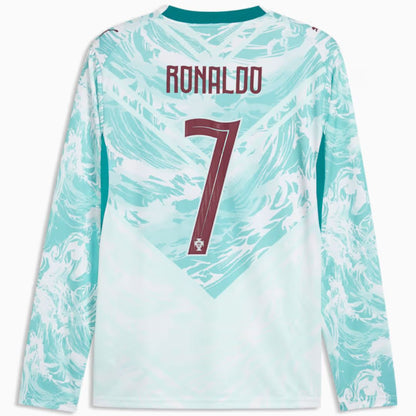 Portugal 2026 Cristiano Ronaldo Soccer World Cup of Football Long Sleeve Players Edition Away Jersey Shirt