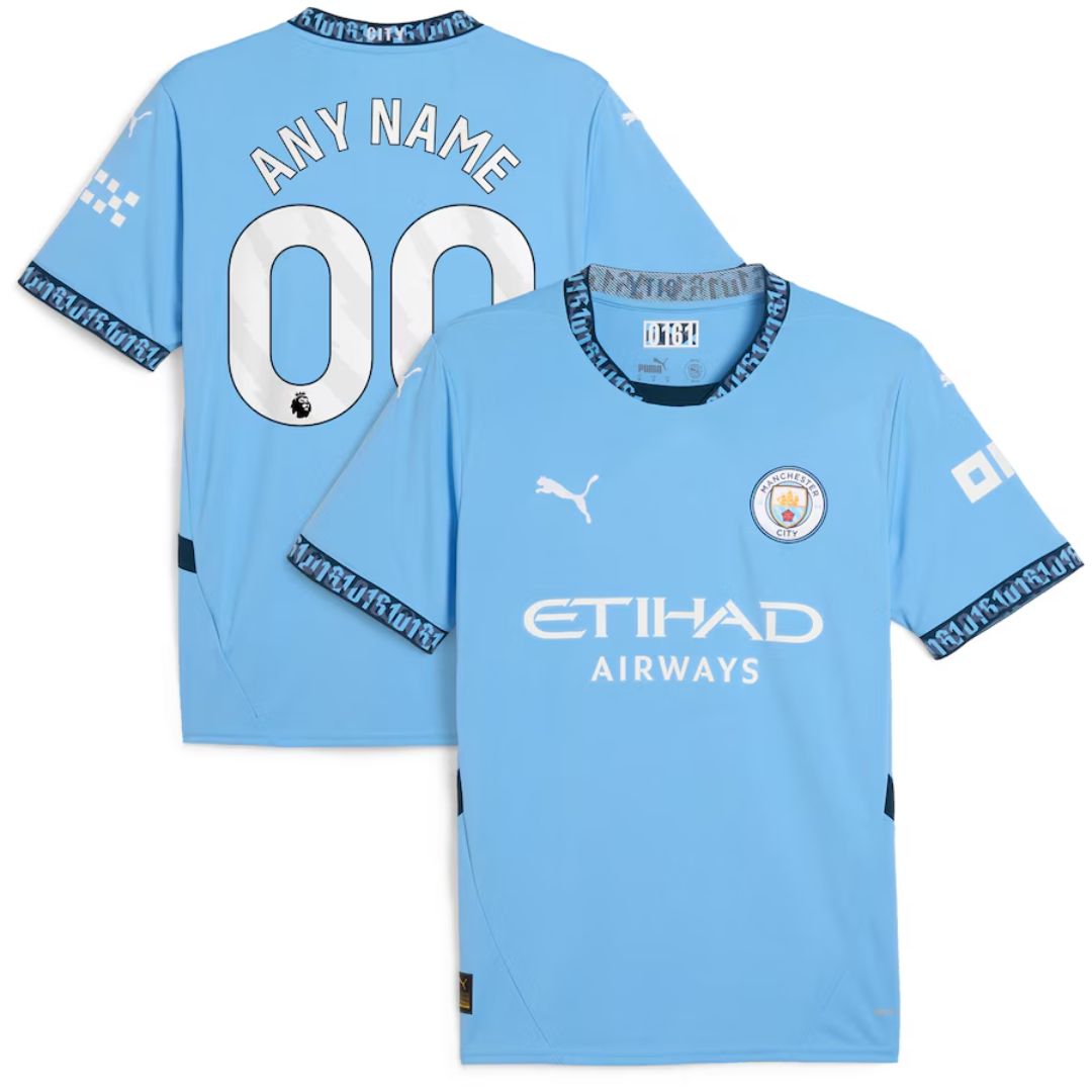 Manchester City 2024/25 Home Jersey Shirt (Add Your Own Name & Number)