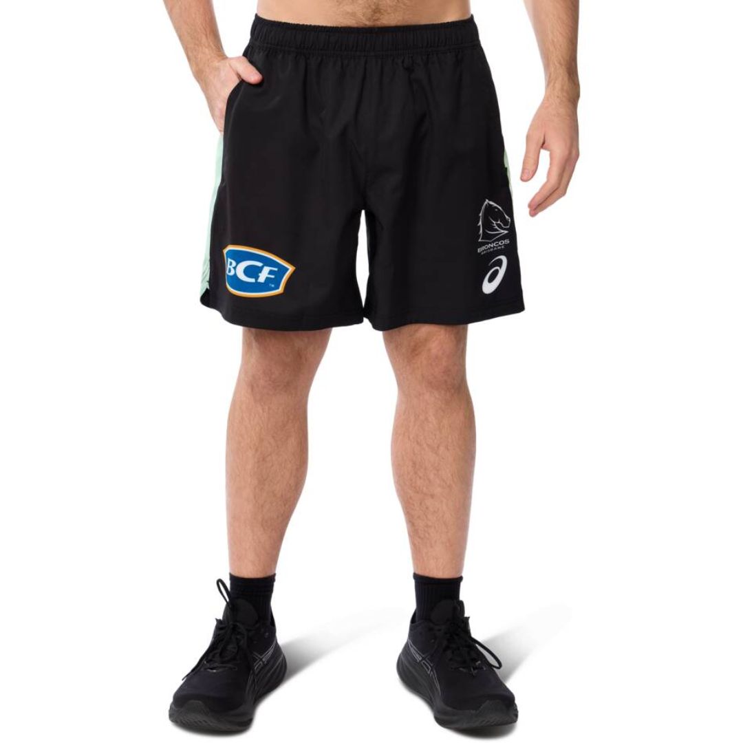 Brisbane Broncos 2025 Black Training Gym Shorts