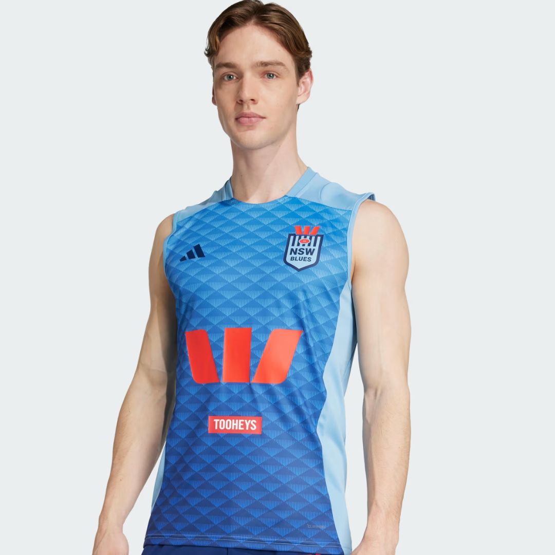 NSW Blues State Of Origin 2025 Light Blue Performance Training Singlet