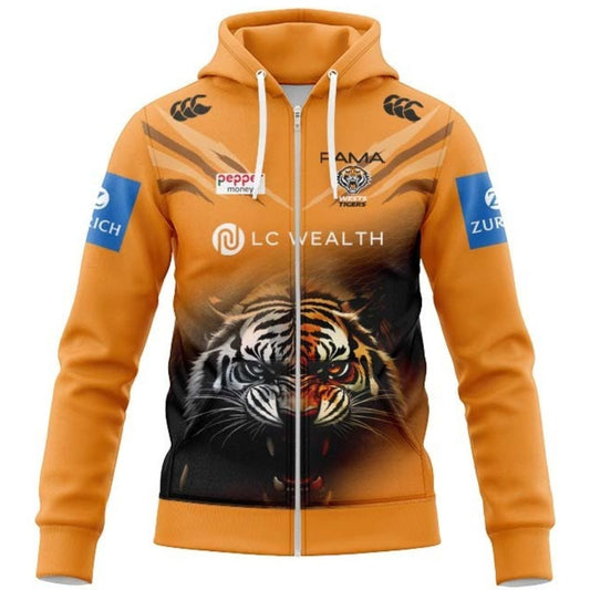 Wests Tigers 2026 Training Hoodie with Zipper