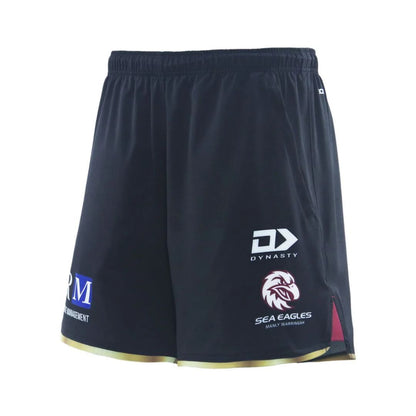 Manly Warringah Sea Eagles 2025 Long Black Gym Shorts