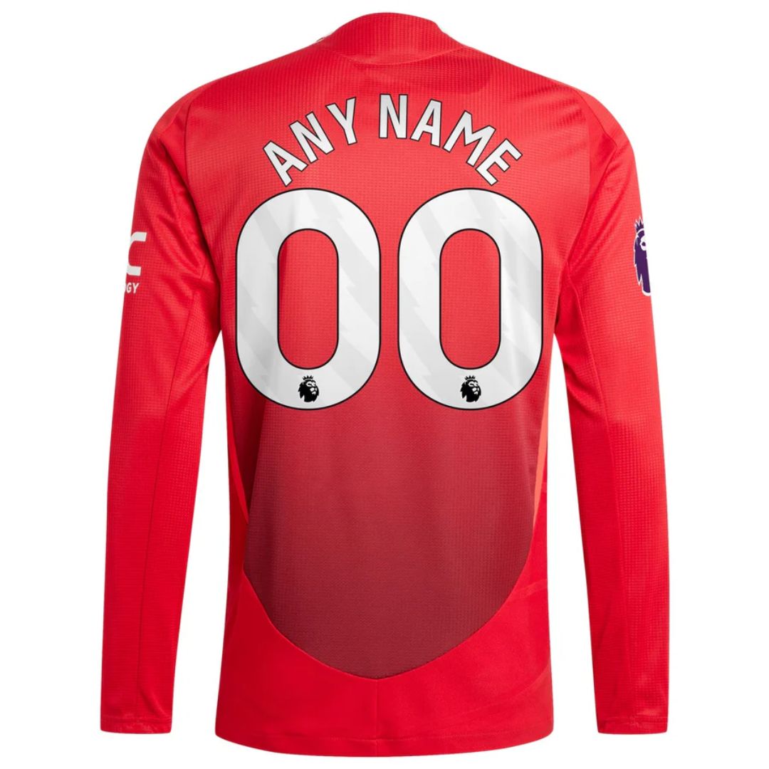 Manchester United 2024/25 Long Sleeve Home Jersey Shirt (Add Your Own Name & Number)