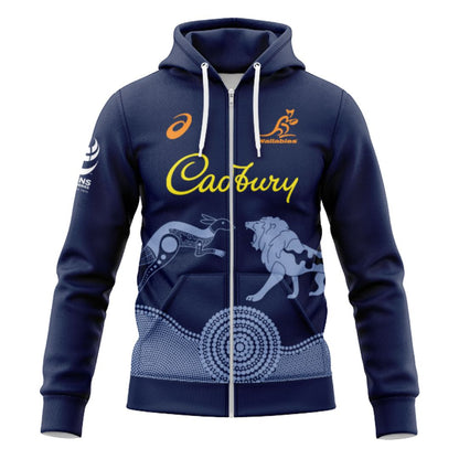 Australian Wallabies 2024 Lions Tour Hoodie with Zipper