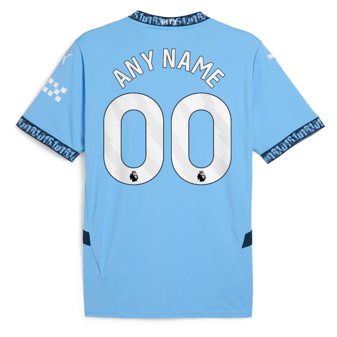Manchester City 2024/25 Home Jersey Shirt (Add Your Own Name & Number)