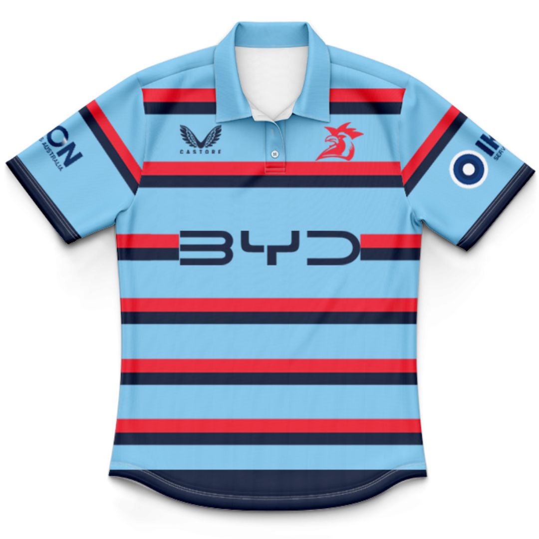 Sydney Roosters 2025 Kids Bondi Blue Training Polo Shirt