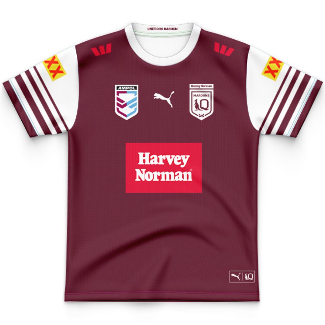 Queensland Maroons 2026 State Of Origin Harvey Norman Kids Jersey