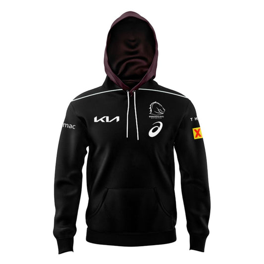 Brisbane Broncos 2025 Kids Black Front Hoodie