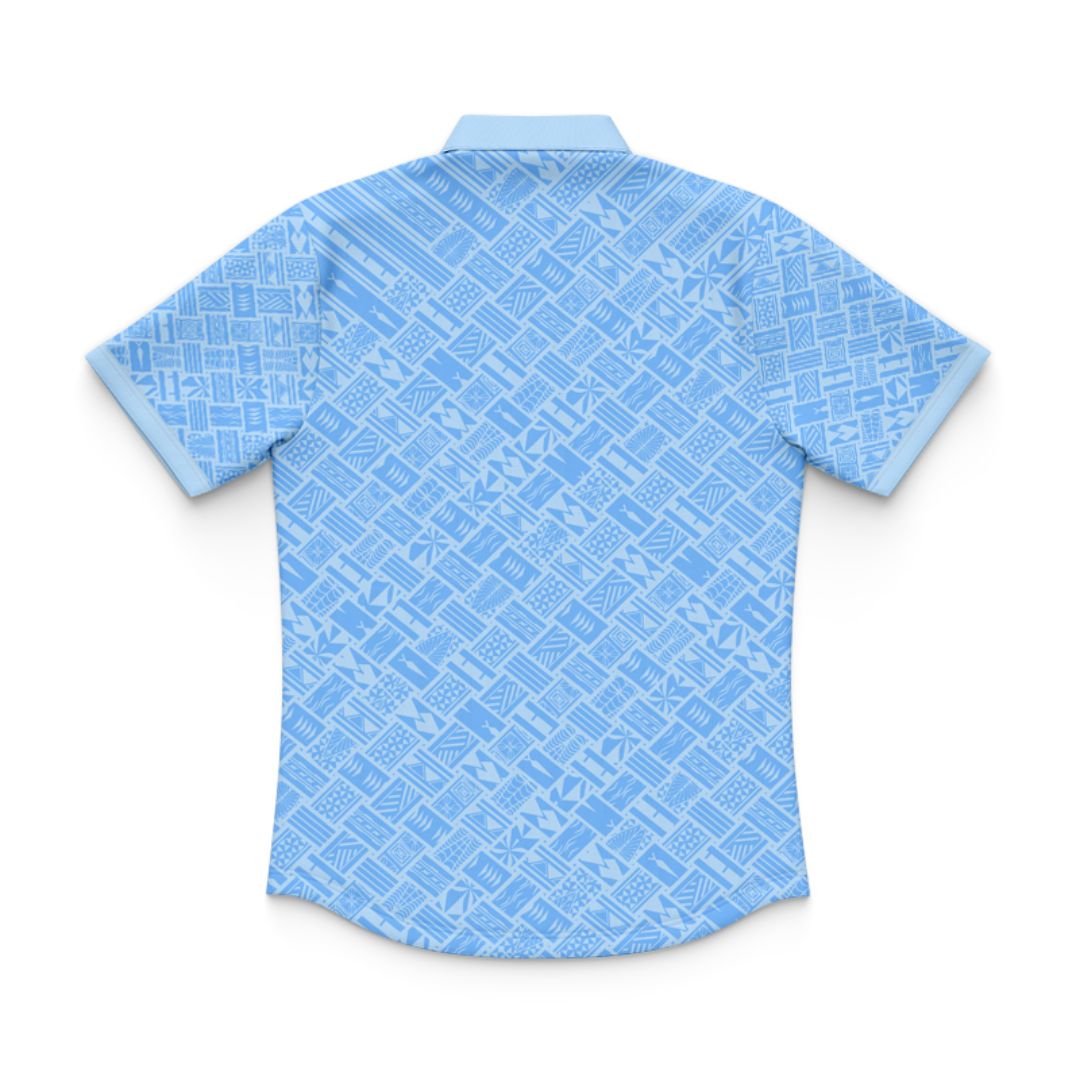 New Zealand Warriors 2025 Kids Blue Pasifika Polo Shirt