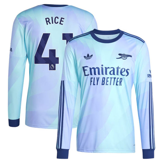Arsenal Gunners 2024/25 Rice #41 Long Sleeve 3rd Jersey Shirt