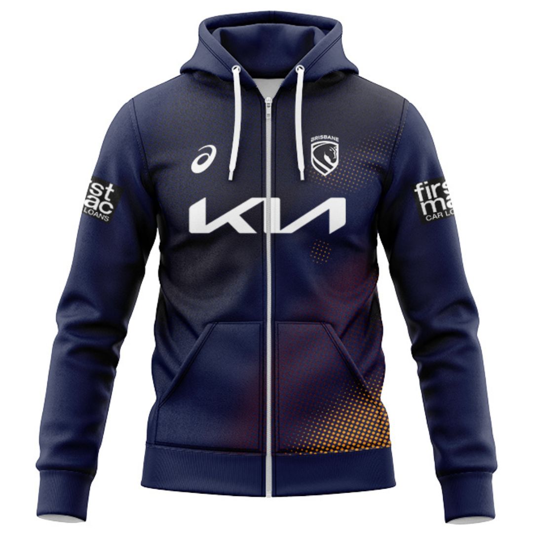 Brisbane Broncos 2026 Navy Blue Training Hoodie with Zipper