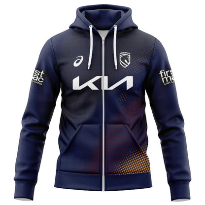 Brisbane Broncos 2026 Navy Blue Training Hoodie with Zipper
