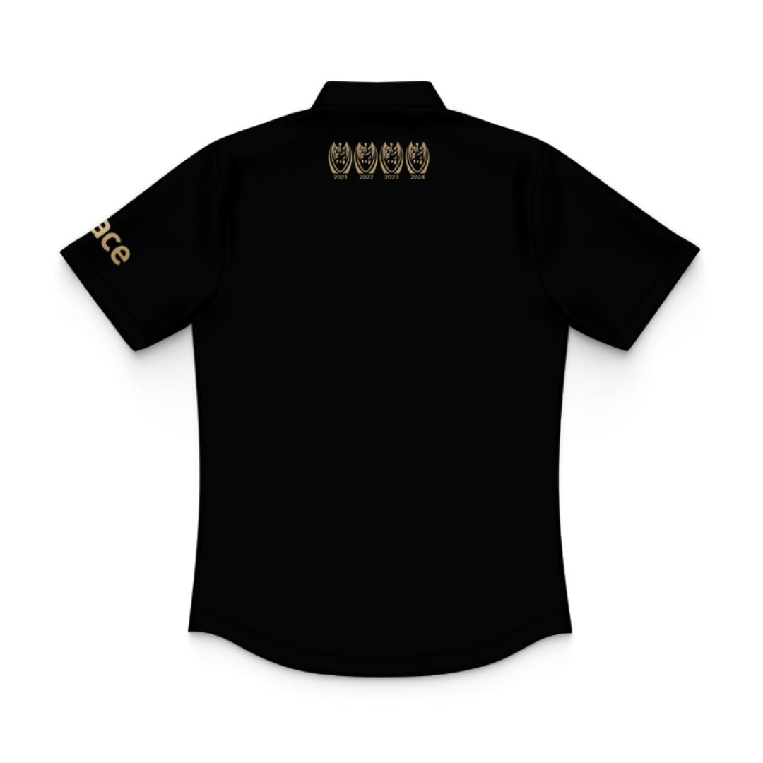 2024 Penrith Panthers Premiers 4 In a Row Kids Black Polo Shirt and Shorts Kit
