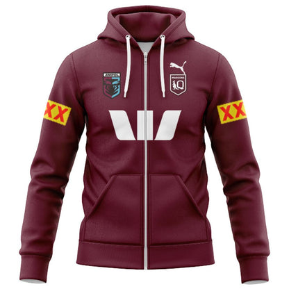 Queensland Maroons 2026 State Of Origin Training Hoodie with Zipper