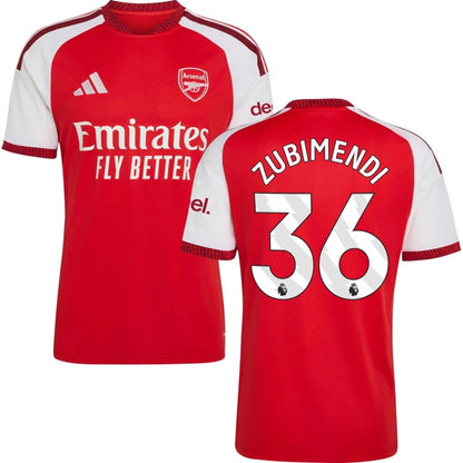Arsenal Gunners 2026/27 Zubimendi #36 Home Jersey Shirt