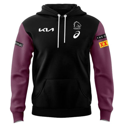 Brisbane Broncos 2024 Black Front Hoodie