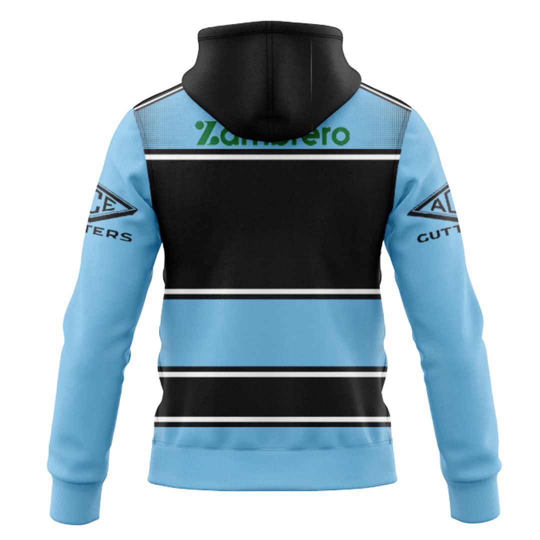 Cronulla Sutherland Sharks 2025 Warm Up Hoodie with Zipper