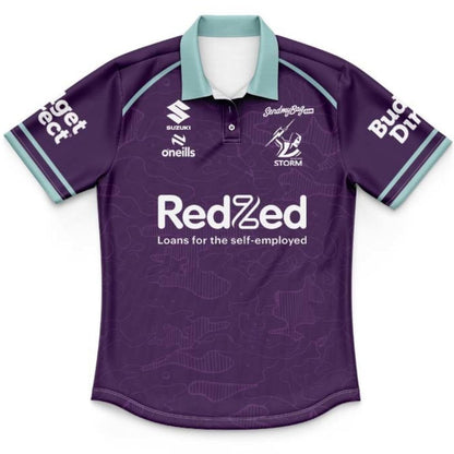 Melbourne Storm 2026 Kids Training Purple Polo Shirt