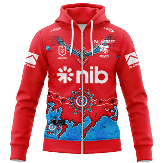 Newcastle Knights 2026 Indigenous Hoodie with Zipper