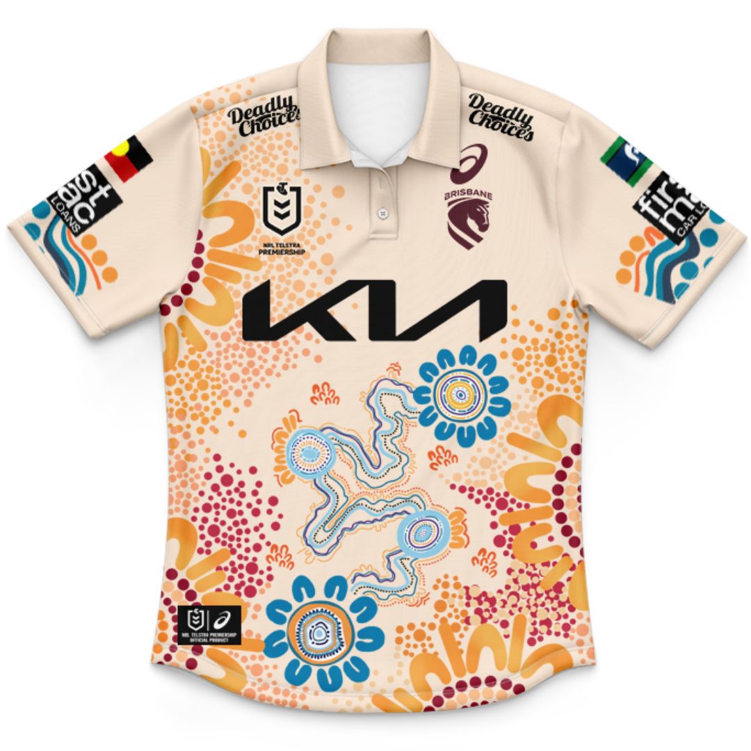 Brisbane Broncos 2026 Kids Indigenous Polo Shirt