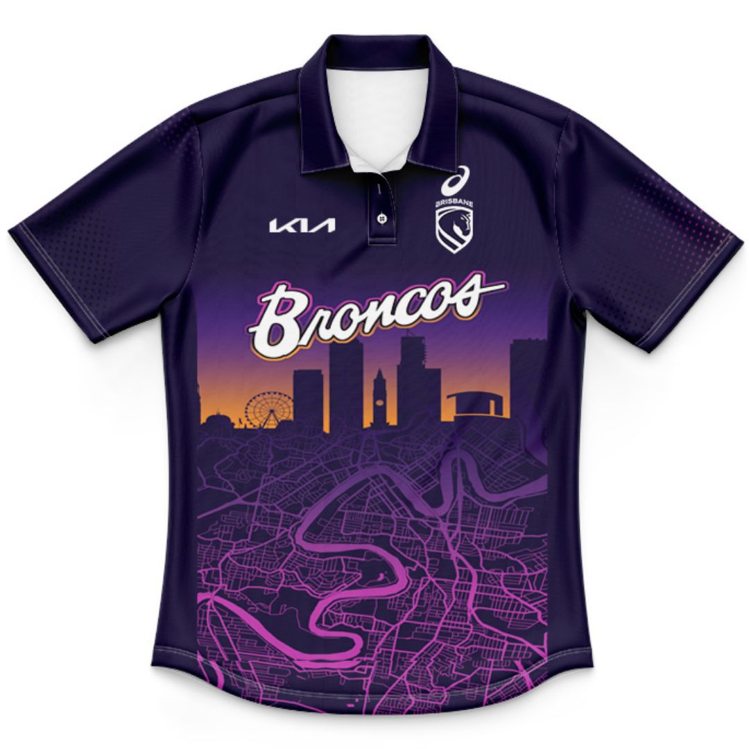 Brisbane Broncos 2026 Kids Run Out Polo Shirt